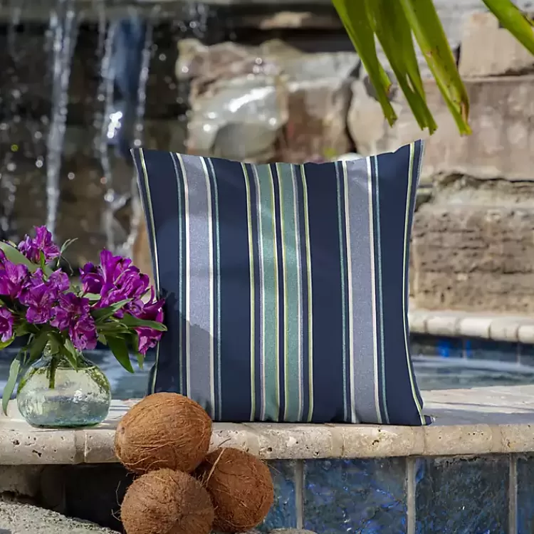 Sapphire Stripe Outdoor Pillows, Set of 2>Kirklands Home Cheap