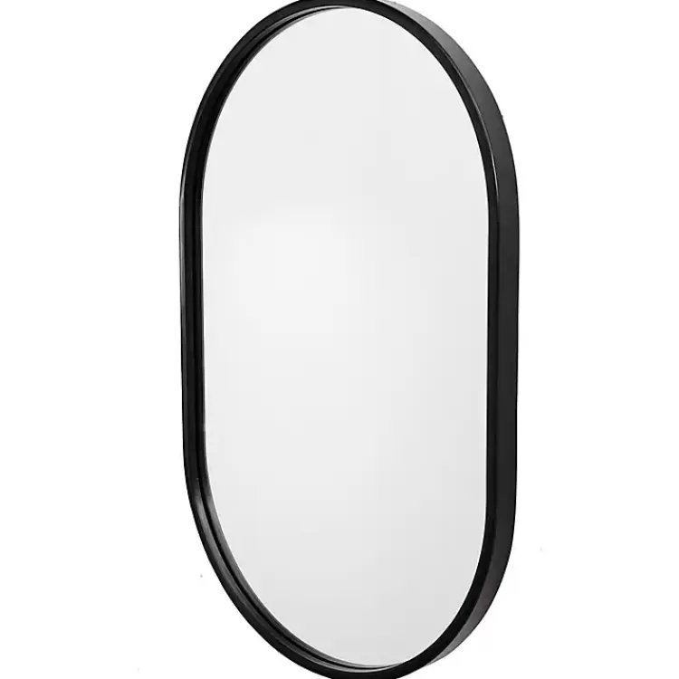 satin_black_iron_oval_framed_wall_mirror_3.webp Satin Iron Oval Framed Wall Mirror>Kirklands Home Best Sale