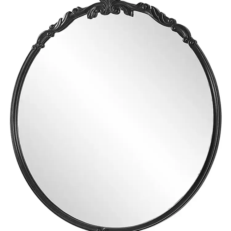 satin_black_ornate_round_wall_mirror_2.webp Satin Black Ornate Round Wall Mirror>Kirklands Home Cheap