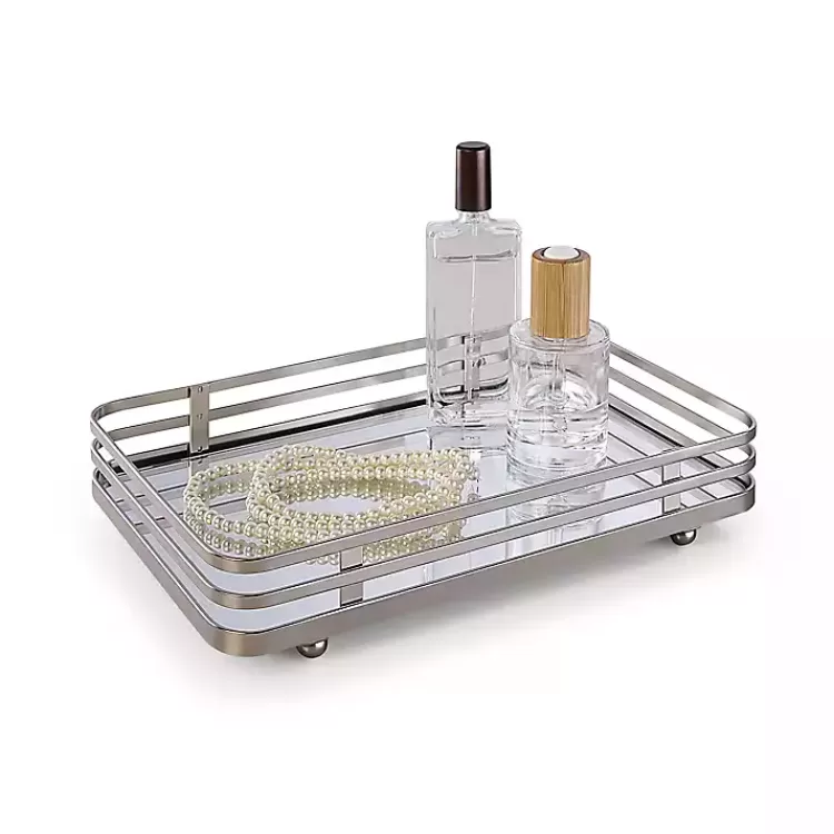 Satin Nickel Mirrored Vanity Tray>Kirklands Home Cheap