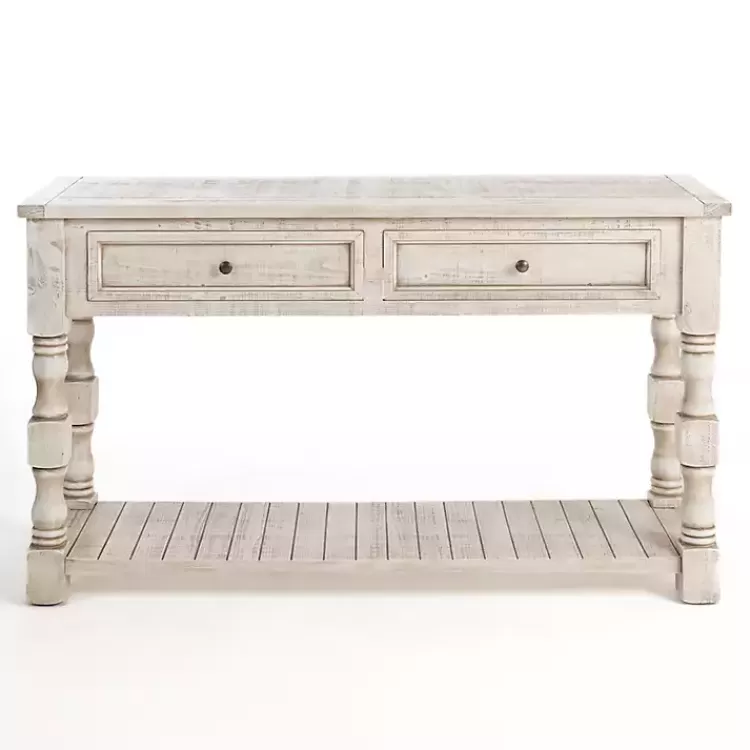 Savannah Cream Distressed Console Table>Kirklands Home Sale