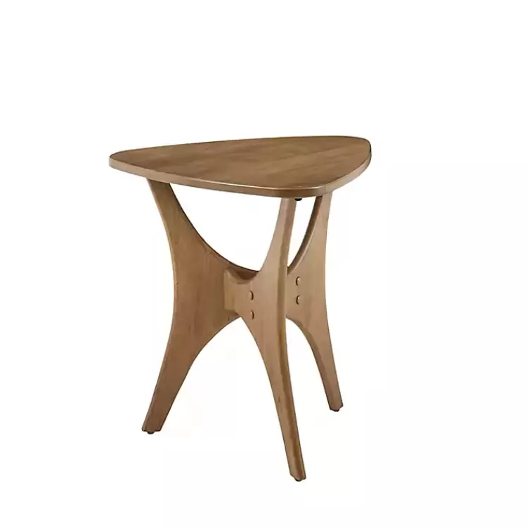 Savannah Wooden Triangle Accent Table>Kirklands Home Outlet