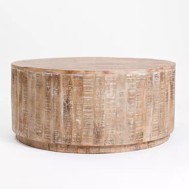 Sawmark Round Drum Coffee Table>Kirklands Home Online