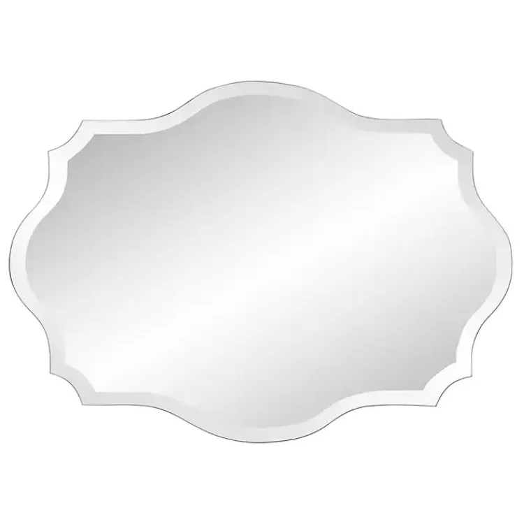 Scalloped Rectangular Frameless Wall Mirror>Kirklands Home Outlet