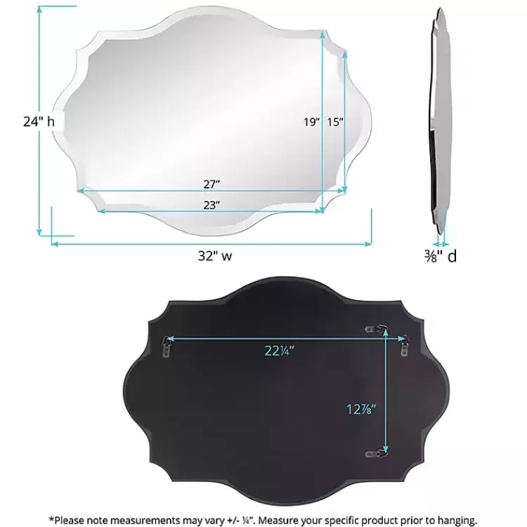 scalloped_rectangular_frameless_wall_mirror_7.webp Scalloped Rectangular Frameless Wall Mirror>Kirklands Home Outlet