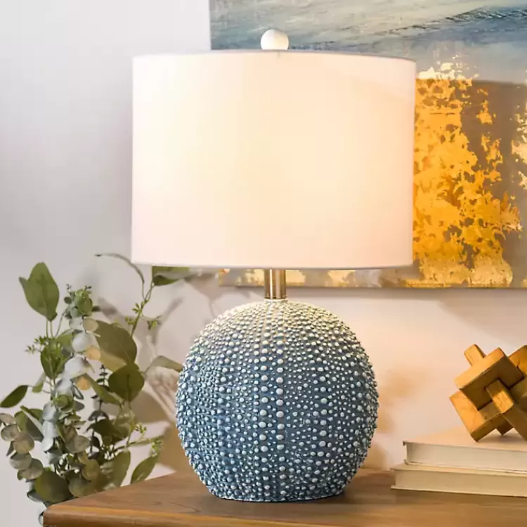 Sea Blue Round Textured Table Lamp>Kirklands Home Shop