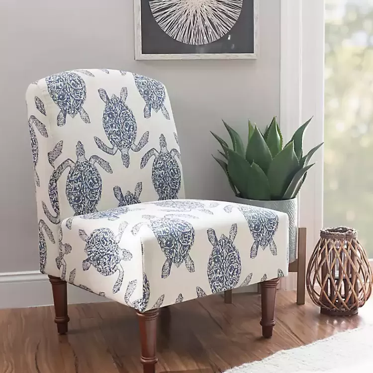Sea Turtle Print Accent Chair>Kirklands Home Sale