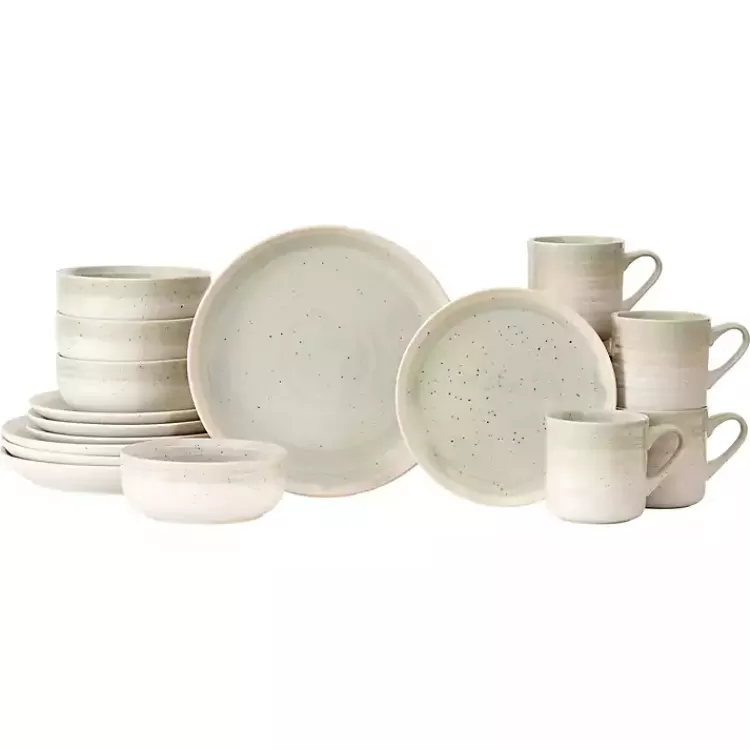Seafoam Abode Speckled 16-pc. Dinnerware Set>Kirklands Home Fashion