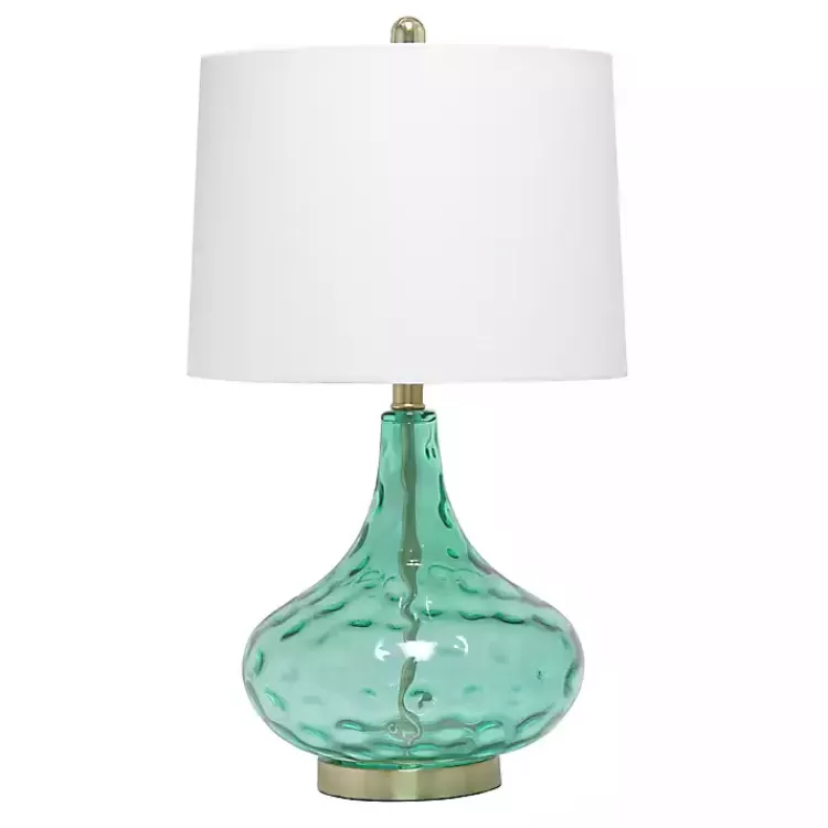 Seafoam Dimpled Glass Teardrop Table Lamp>Kirklands Home Sale