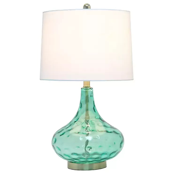 Seafoam Dimpled Glass Teardrop Table Lamp>Kirklands Home Sale