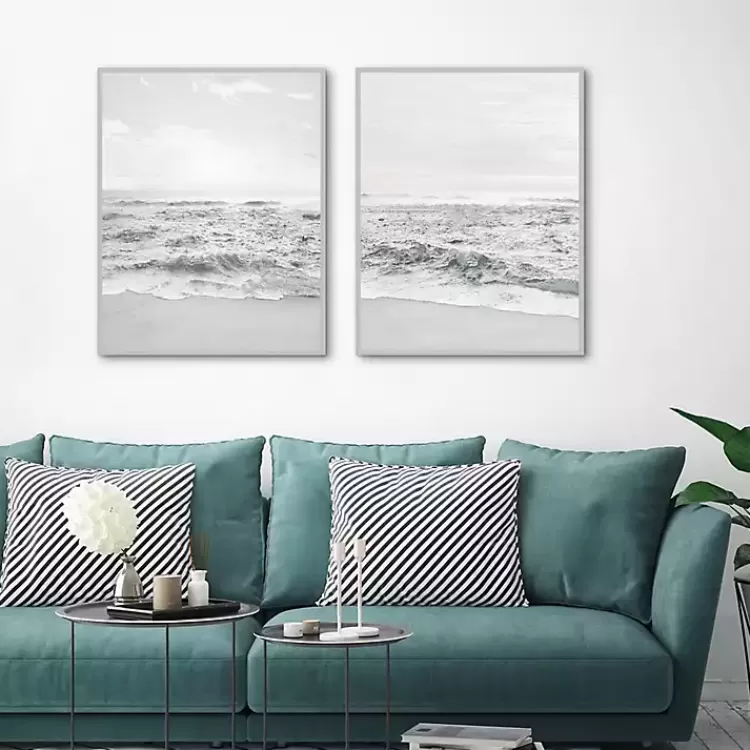 Seafoam Gentle Tides 2-pc. Framed Wall Art Set>Kirklands Home Store