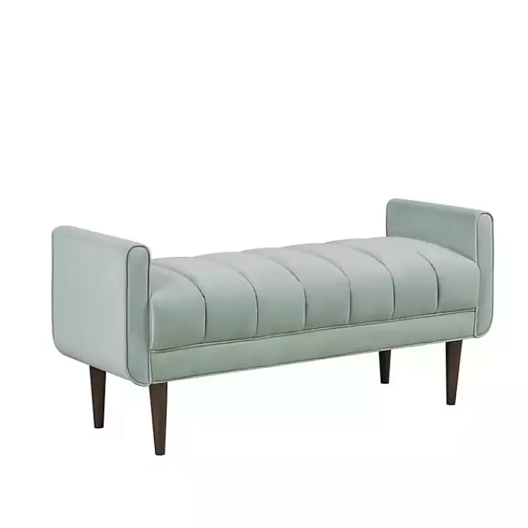 Seafoam Velvet Bench>Kirklands Home New