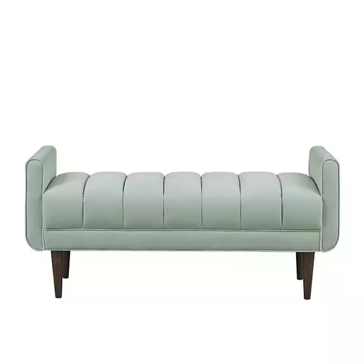 seafoam_green_velvet_bench_3.webp Seafoam Velvet Bench>Kirklands Home New