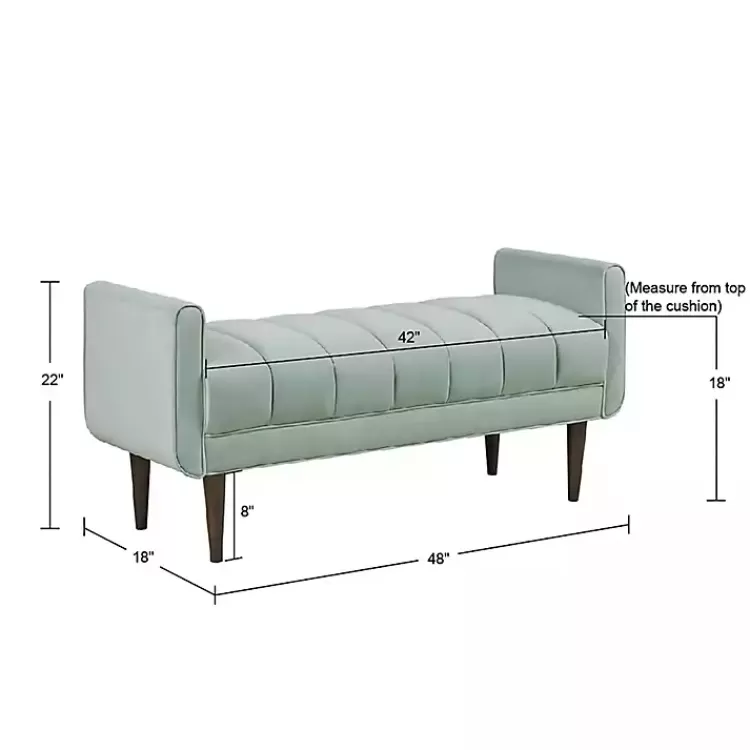 seafoam_green_velvet_bench_6.webp Seafoam Velvet Bench>Kirklands Home New