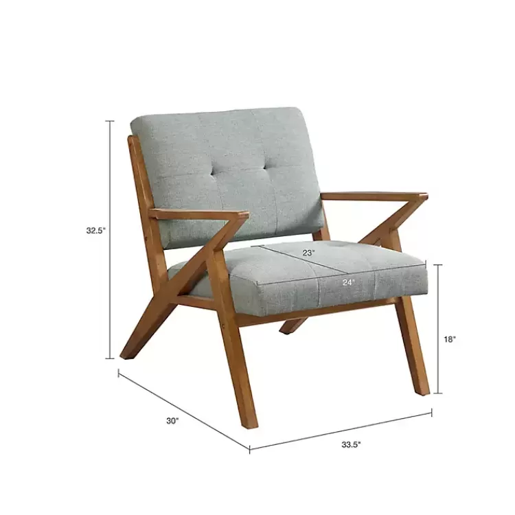 Seafoam Mid-Century Pecan Finish Accent Chair>Kirklands Home Store