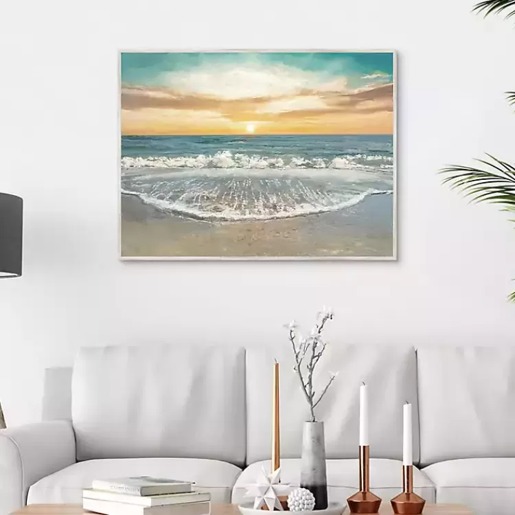 Seafoam Sunrise Framed Canvas Art Print>Kirklands Home Fashion