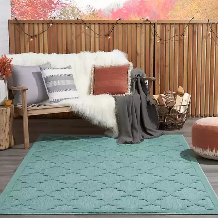 Seaglass Trellis Outdoor Area Rug, 5x7>Kirklands Home Best Sale