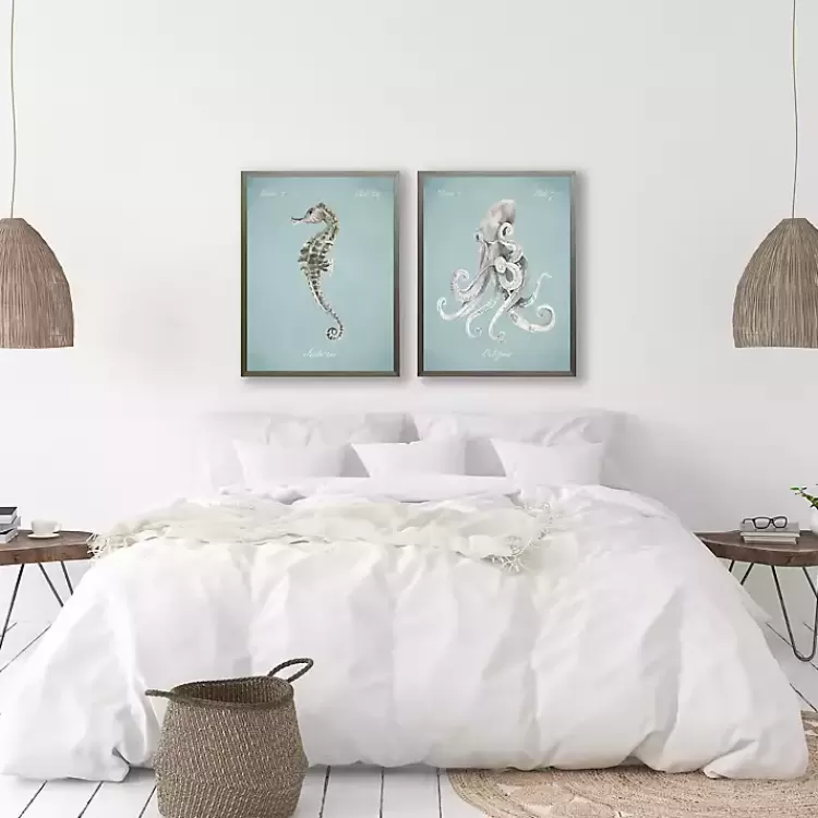 Seahorse in Blue Framed Art Print>Kirklands Home Online