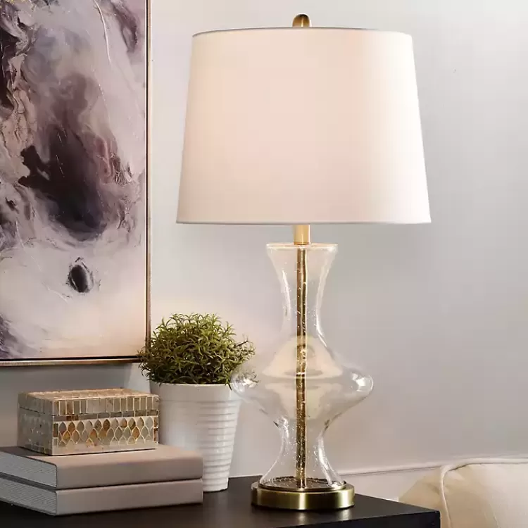 Seeded Glass and Gold Table Lamp>Kirklands Home Store