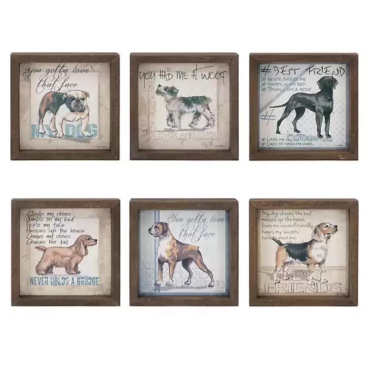 Sentimental Dogs Framed Art Prints, Set of 6>Kirklands Home Sale