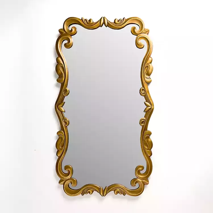 Serena Antique Gold Carved Scroll Wall Mirror>Kirklands Home Shop