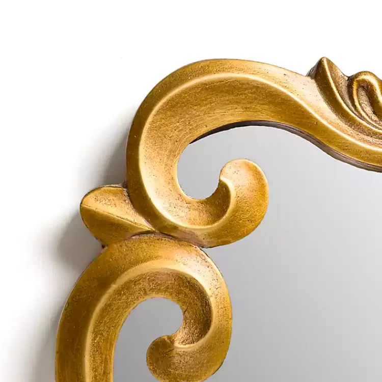 Serena Antique Gold Carved Scroll Wall Mirror>Kirklands Home Shop