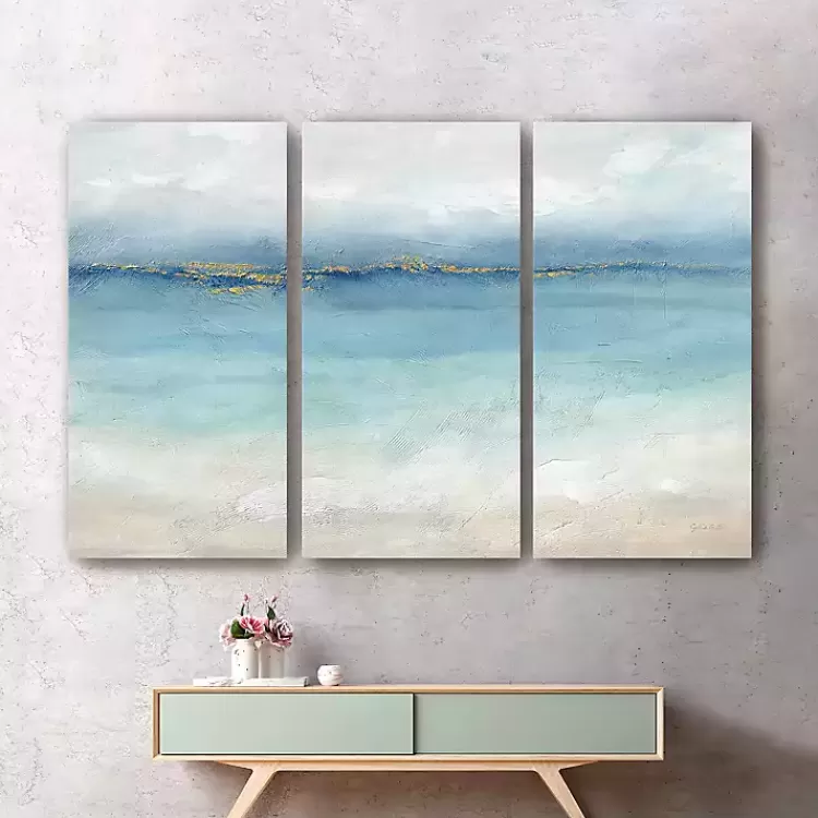 Serene Sea Landscape Canvas Art Prints, Set of 3>Kirklands Home Shop