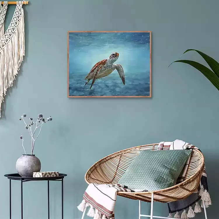 Serene Sea Turtle Framed Canvas Art Print>Kirklands Home Outlet