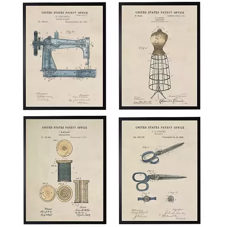 Sewing Patents Framed Art Print>Kirklands Home Sale