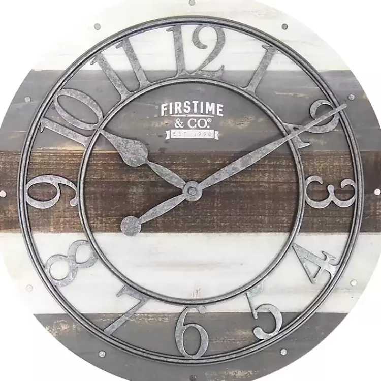 Shabby Wood Plank Wall Clock>Kirklands Home Discount