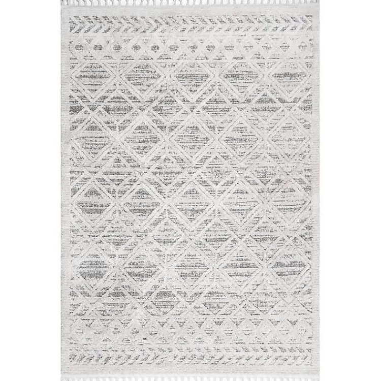 Shaggy Lattice Tassel Ansley Area Rug, 5x7>Kirklands Home Store