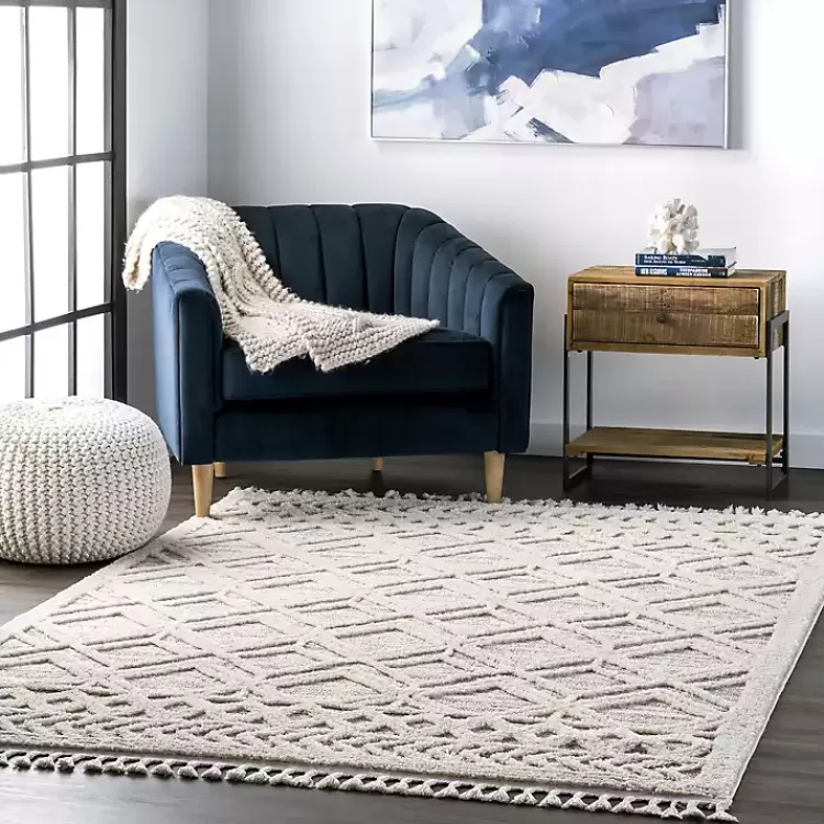 shaggy_lattice_tassel_ansley_area_rug_x_4.webp Shaggy Lattice Tassel Ansley Area Rug, 5x7>Kirklands Home Store