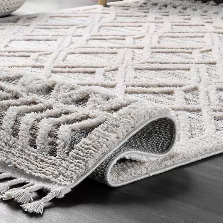 shaggy_lattice_tassel_ansley_area_rug_x_7.webp Shaggy Lattice Tassel Ansley Area Rug, 5x7>Kirklands Home Store