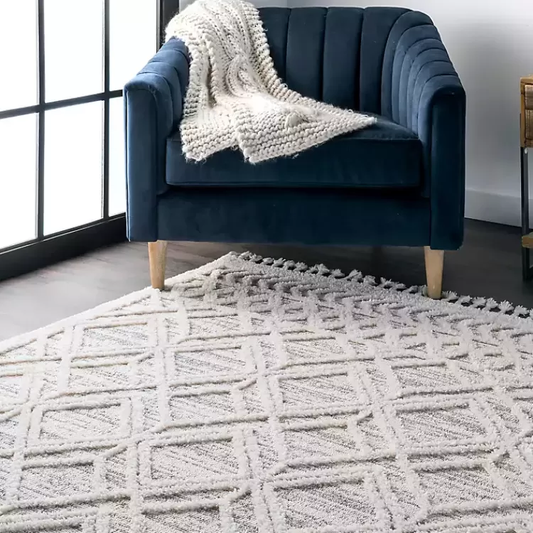shaggy_lattice_tassel_ansley_area_rug_x_8.webp Shaggy Lattice Tassel Ansley Area Rug, 5x7>Kirklands Home Store