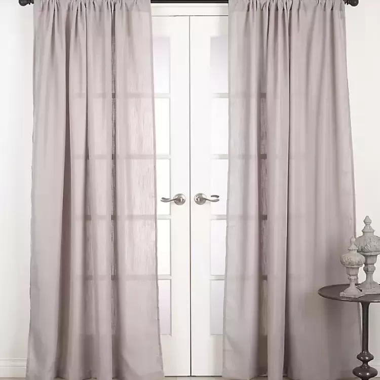 Sheer Dark Linen Curtain Panel, 108 in.>Kirklands Home Cheap
