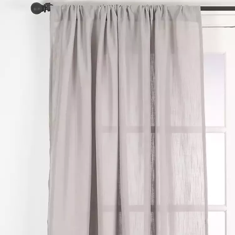Sheer Dark Linen Curtain Panel, 108 in.>Kirklands Home Cheap