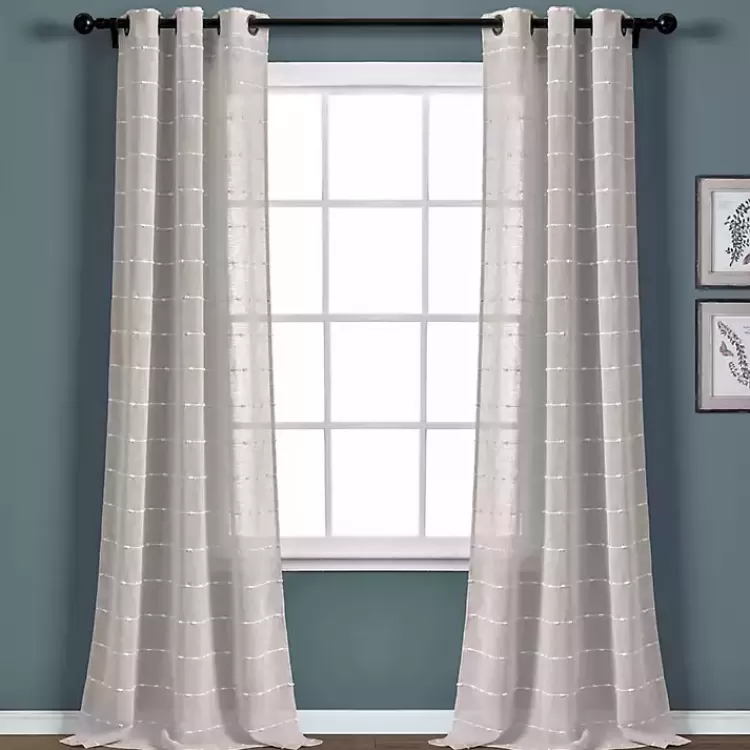 Sheer Textured Curtain Panel Set, 84 in.>Kirklands Home Store
