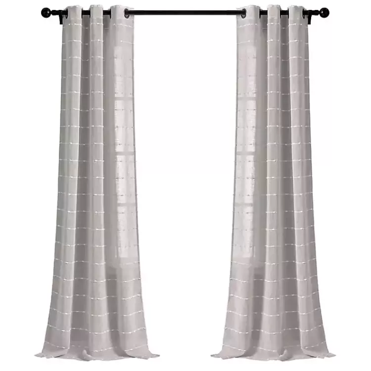 sheer_gray_textured_curtain_panel_set__in_8.webp Sheer Textured Curtain Panel Set, 84 in.>Kirklands Home Store