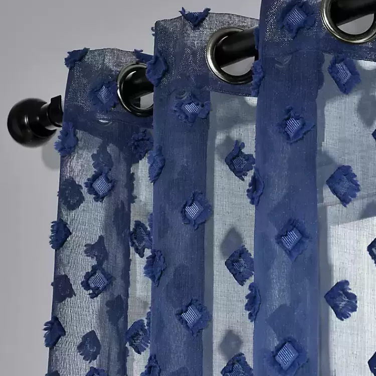 sheer_navy_dotted_curtain_panel_set__in_4.webp Sheer Navy Dotted Curtain Panel Set, 84 in.>Kirklands Home Discount