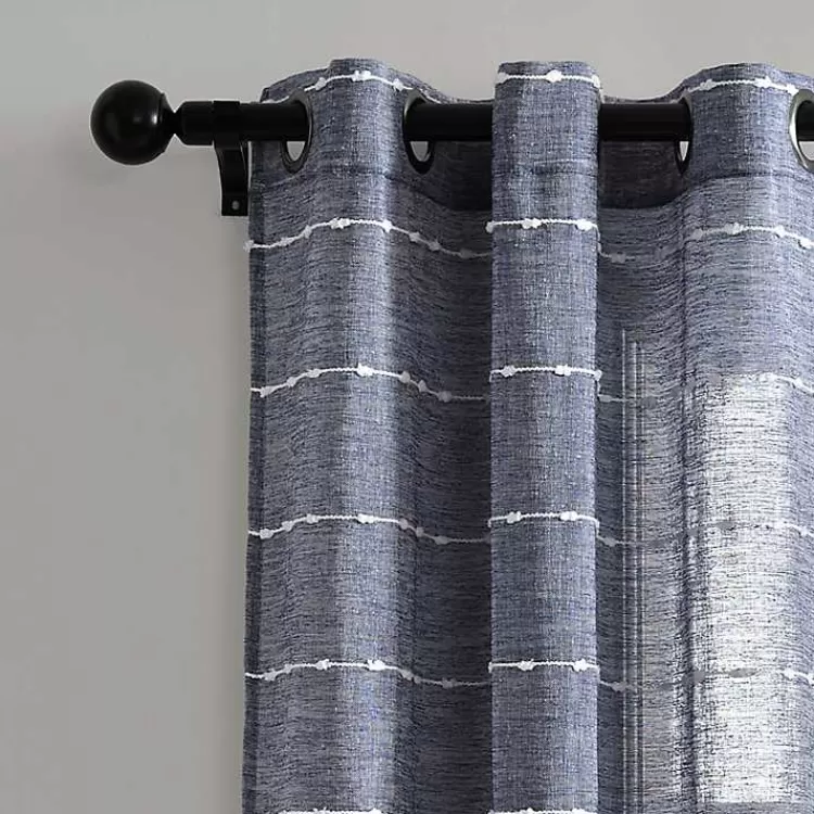 Sheer Navy Textured Curtain Panel Set, 84 in.>Kirklands Home New
