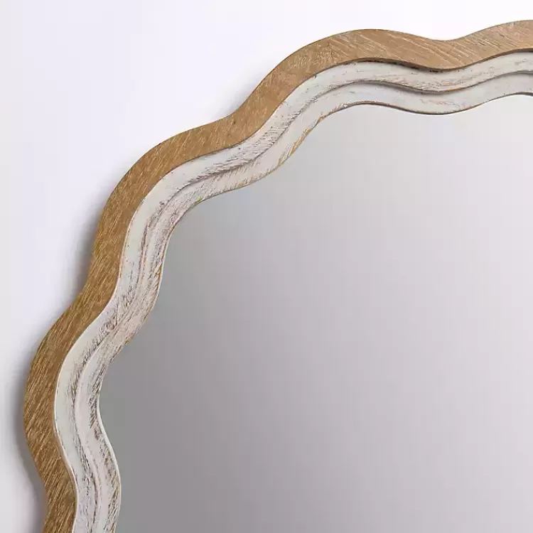 Shelby Natural Wood Scalloped Wall Mirror>Kirklands Home Sale
