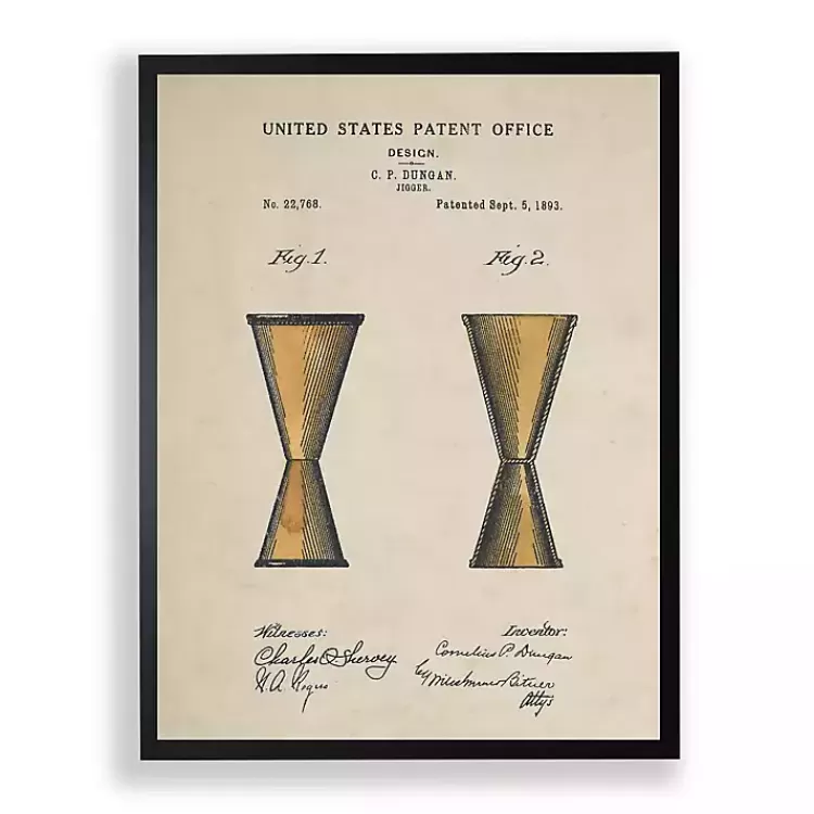 Shot Shaker Patent Framed Art Print>Kirklands Home Best Sale