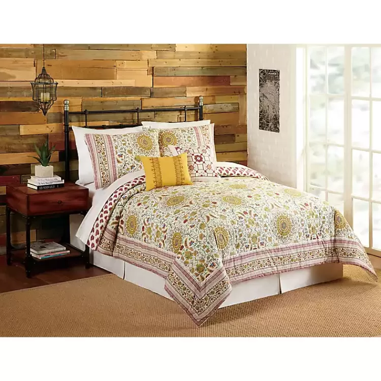 Shyla Yellow Vinework King 5-pc. Comforter Set>Kirklands Home Flash Sale