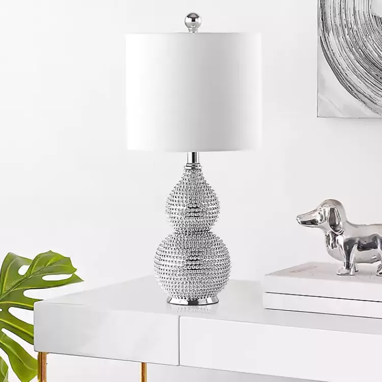 Silver and Chrome Textured Table Lamp>Kirklands Home Store