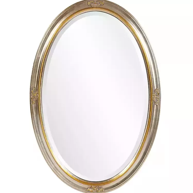 Silver and Gold Carlton Oval Wall Mirror>Kirklands Home Store