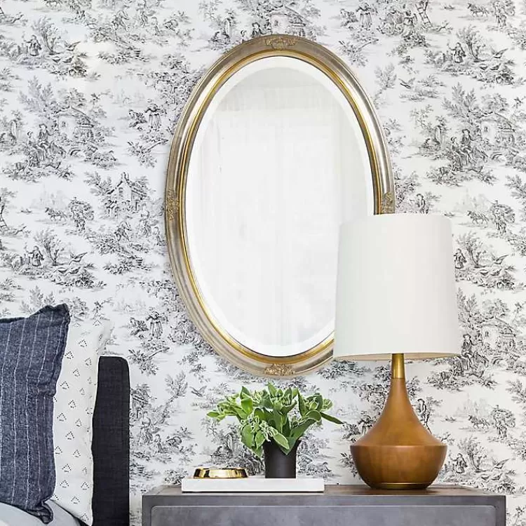 Silver and Gold Carlton Oval Wall Mirror>Kirklands Home Store