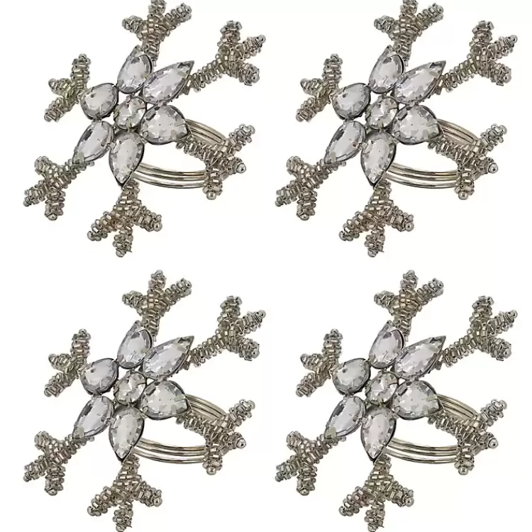 Beaded Snowflake Napkin Rings, Set of 4>Kirklands Home Cheap