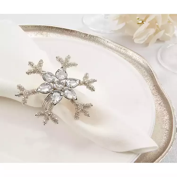 silver_beaded_snowflake_napkin_rings_set_of__3.webp Beaded Snowflake Napkin Rings, Set of 4>Kirklands Home Cheap