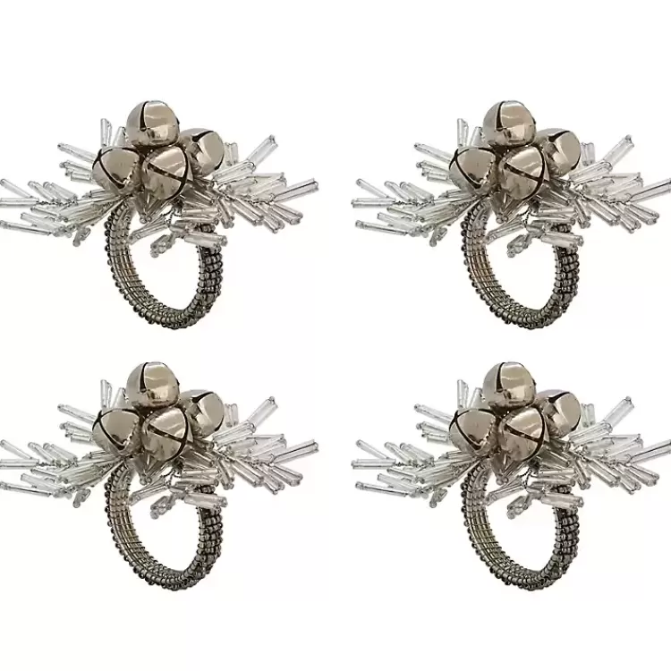 Bells and Holly Napkin Rings, Set of 4>Kirklands Home Shop