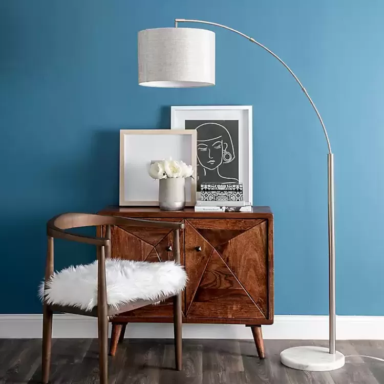 Curved Floor Lamp with Marble Base>Kirklands Home Sale